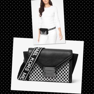 MK Whitney Mini Checkerboard Convertible Crossbody